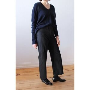 Studio Nicholson Lewis Modern Cotton Twill Wide Leg Pants Size 00 Black 22x24